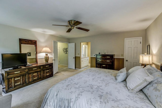 4034 Chicory Rd, Mount Pleasant, WI 53403 - bedroom with carpet floors, a ceiling fan, and ensuite bathroom