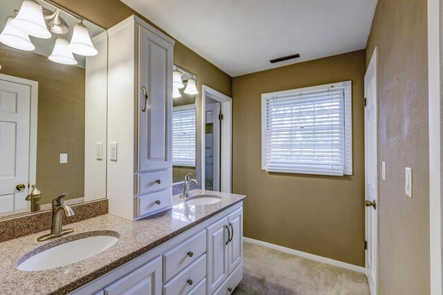 4034 Chicory Rd, Mount Pleasant, WI 53403 - bathroom with double vanity and baseboards
