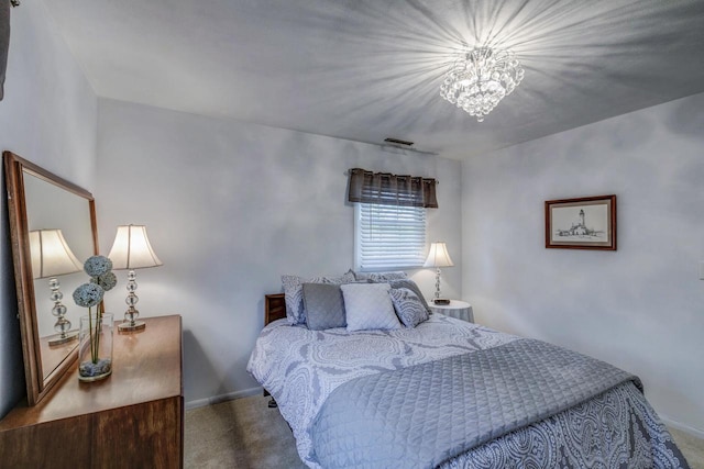 4034 Chicory Rd, Mount Pleasant, WI 53403 - carpeted bedroom with a chandelier and baseboards