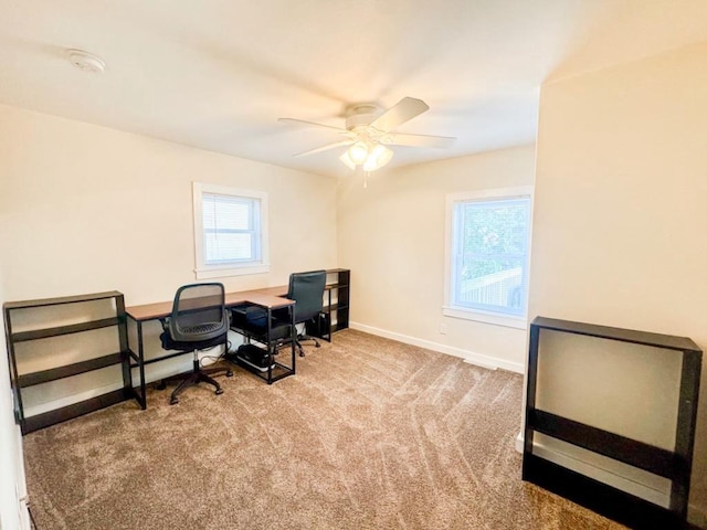 509 E Jefferson St, Stoughton, WI 53589 - carpeted office with ceiling fan and baseboards