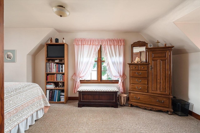 403 N Rock Ave, Viroqua, WI 54665 - bedroom with vaulted ceiling and carpet