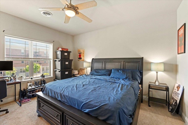 1300 School St Unit 209, Sun Prairie, WI 53590 - bedroom featuring light carpet, an office area, and ceiling fan