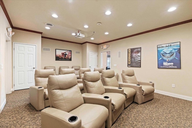1300 School St Unit 209, Sun Prairie, WI 53590 - carpeted cinema room featuring recessed lighting, baseboards, and crown molding