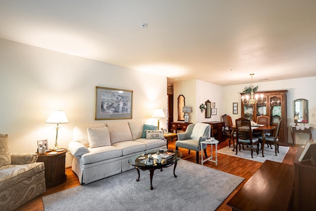 18625 Emerald Cir Unit A, Brookfield, WI 53045 - living room with a chandelier and wood finished floors