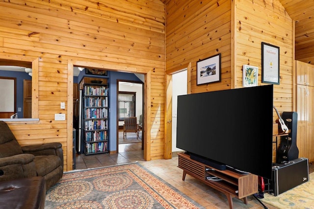 202 Lake St, Mount Horeb, WI 53572 - living area with wooden walls