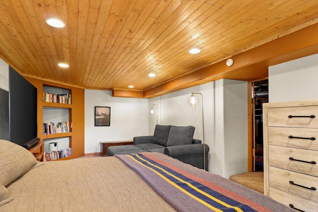 202 Lake St, Mount Horeb, WI 53572 - bedroom with wood ceiling and recessed lighting