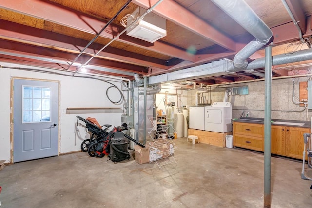 1621 W Crystal Dr, Edgerton, WI 53534 - below grade area with separate washer and dryer and heating unit