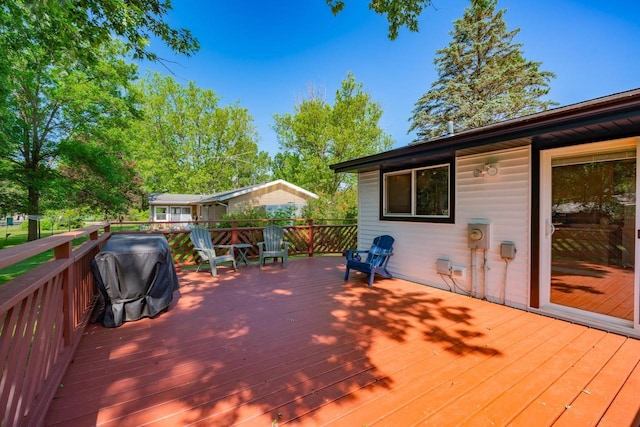 1621 W Crystal Dr, Edgerton, WI 53534 - wooden terrace with area for grilling