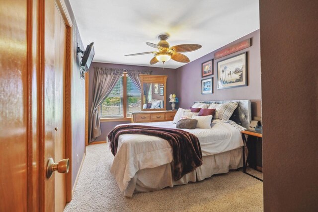 60 Madison Ave, Port Edwards, WI 54469 - bedroom featuring light colored carpet, a ceiling fan, and baseboards