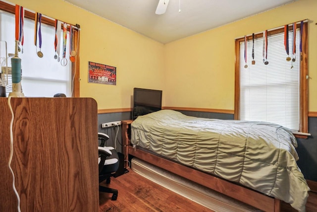 60 Madison Ave, Port Edwards, WI 54469 - bedroom with wood finished floors and ceiling fan