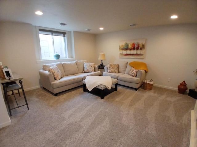 1890 Red Fox Ln, Kaukauna, WI 54130 - carpeted living area with baseboards and recessed lighting