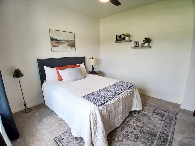 1890 Red Fox Ln, Kaukauna, WI 54130 - bedroom with baseboards, carpet flooring, and ceiling fan