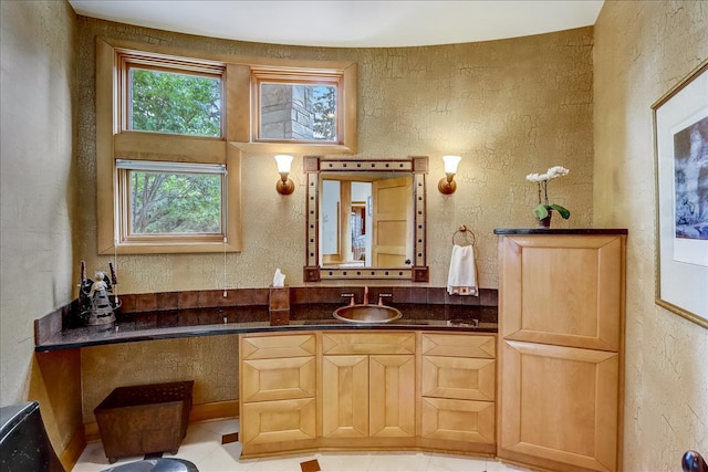 6625 Charles St, Racine, WI 53402 - bathroom featuring vanity and a textured wall