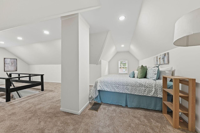 5002 N 24th Pl, Milwaukee, WI 53209 - bedroom with lofted ceiling, carpet floors, recessed lighting, and baseboards