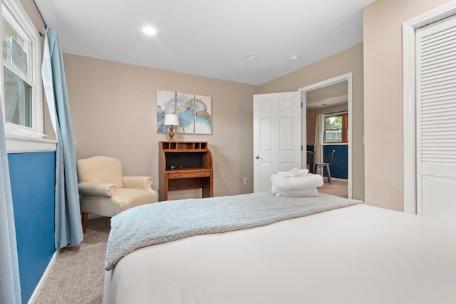 1254 Thorndale St, Green Bay, WI 54304 - bedroom with light carpet, a closet, recessed lighting, and baseboards