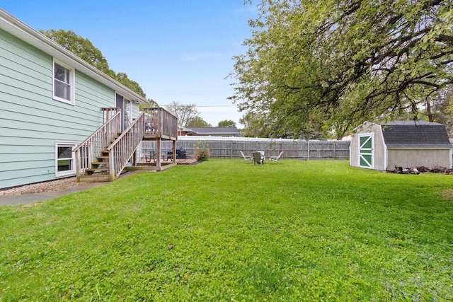 1254 Thorndale St, Green Bay, WI 54304 - view of yard with stairs and a wooden deck