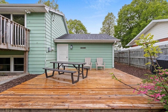 1254 Thorndale St, Green Bay, WI 54304 - wooden deck with outdoor dining space