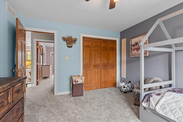 1620 Fieldstone Ln, Howards Grove, WI 53083 - carpeted bedroom with a closet and ceiling fan