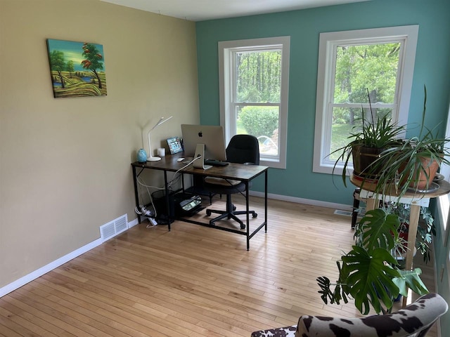S9085 Meadowdale Rd, Prairie Du Sac, WI 53578 - office area with light wood-type flooring and baseboards