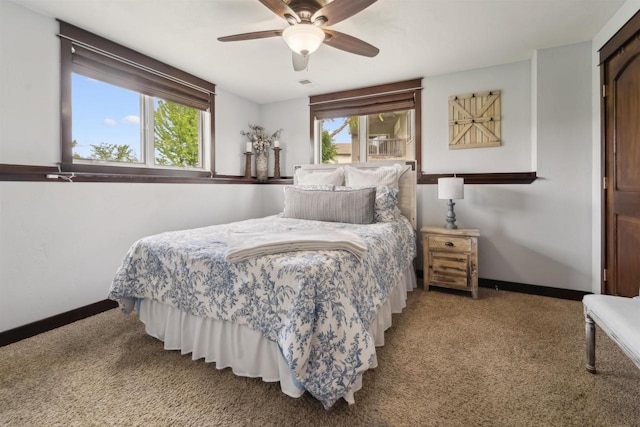 4201 Fieldcrest Dr, Kaukauna, WI 54130 - bedroom with baseboards, carpet flooring, and a ceiling fan