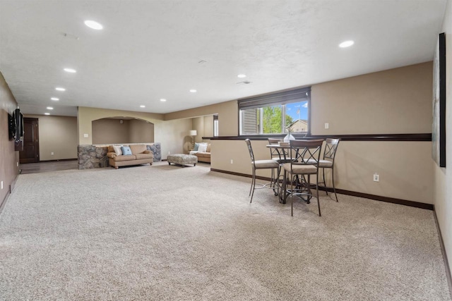 4201 Fieldcrest Dr, Kaukauna, WI 54130 - carpeted dining area featuring baseboards and recessed lighting