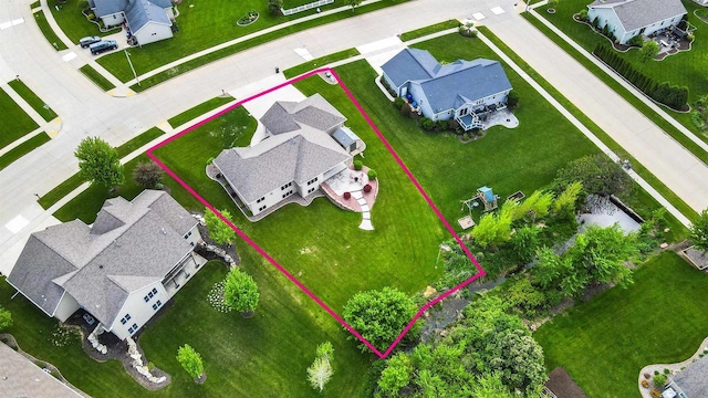 4201 Fieldcrest Dr, Kaukauna, WI 54130 - aerial view of residential area with property parcel outlined