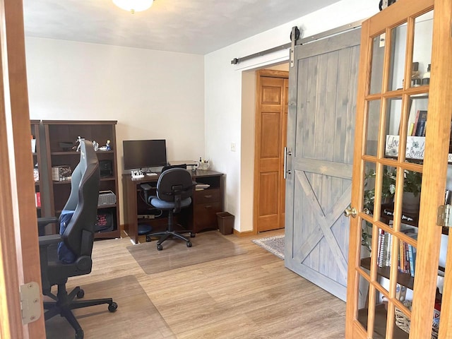1401 E Bedford Ln, Appleton, WI 54915 - office space with a barn door and wood finished floors