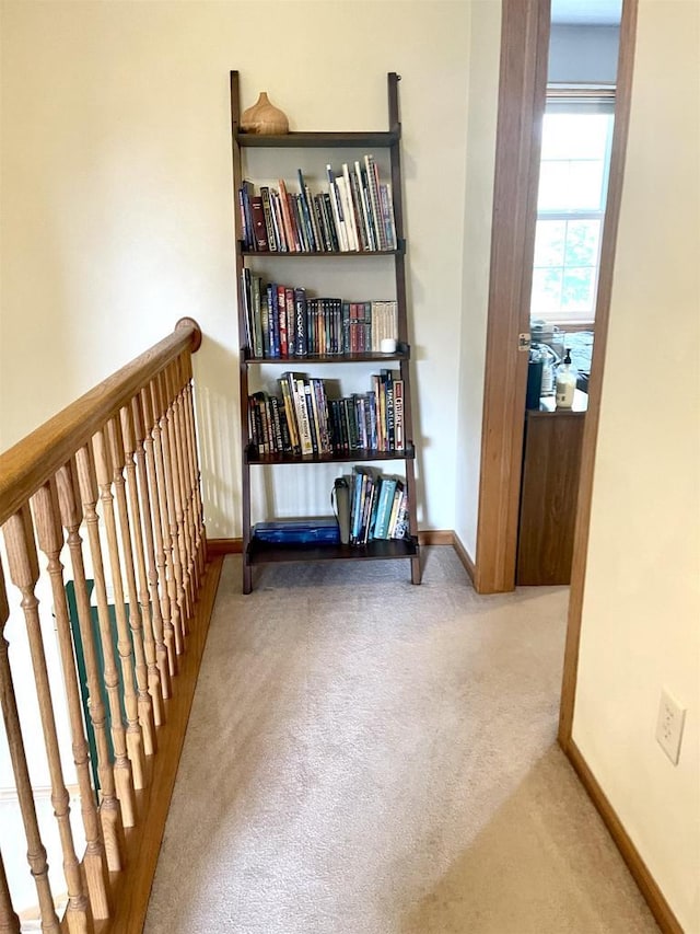 1401 E Bedford Ln, Appleton, WI 54915 - corridor featuring carpet floors, baseboards, and an upstairs landing