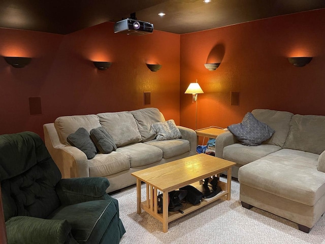 1401 E Bedford Ln, Appleton, WI 54915 - home theater featuring light carpet and recessed lighting