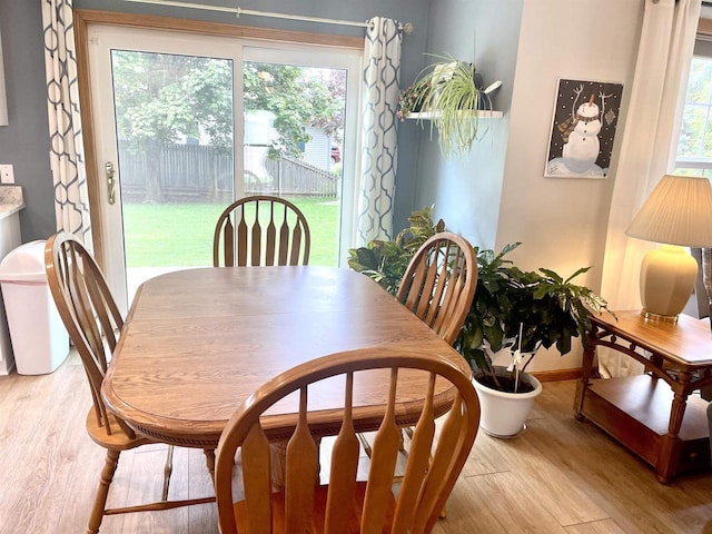 1401 E Bedford Ln, Appleton, WI 54915 - dining space with light wood-style flooring and baseboards