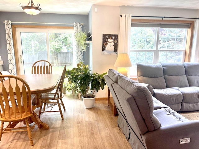 1401 E Bedford Ln, Appleton, WI 54915 - living room with light wood-style floors, healthy amount of natural light, and baseboards