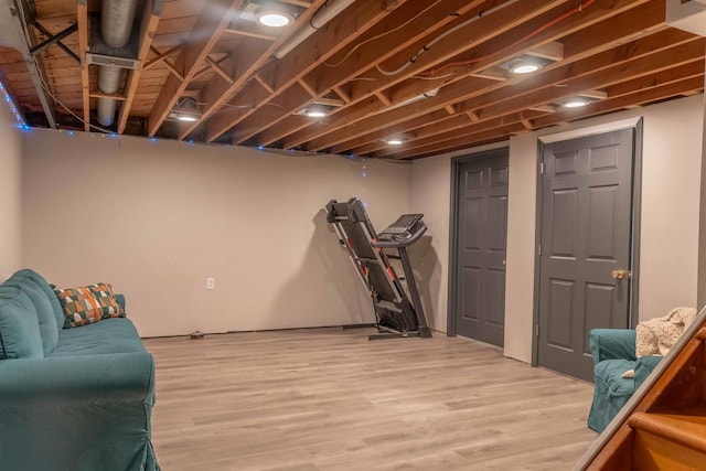 1230 Hiawatha Dr, Beaver Dam, WI 53916 - workout area featuring light wood-style floors