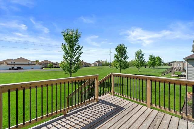 1758 Raintree Ln Unit 45, Mount Pleasant, WI 53406 - deck featuring a lawn and a residential view