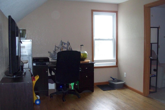 N5795 County Road A, Deerbrook, WI 54424 - office space with wood finished floors, plenty of natural light, and lofted ceiling