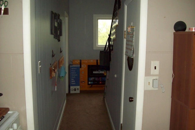 N5795 County Road A, Deerbrook, WI 54424 - hall with tile walls and a wainscoted wall