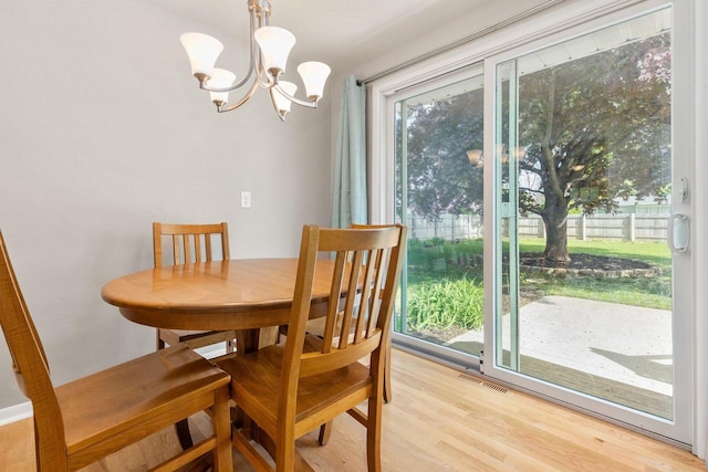 208 Edgewood Dr, Neenah, WI 54956 - dining space with a chandelier and light wood finished floors