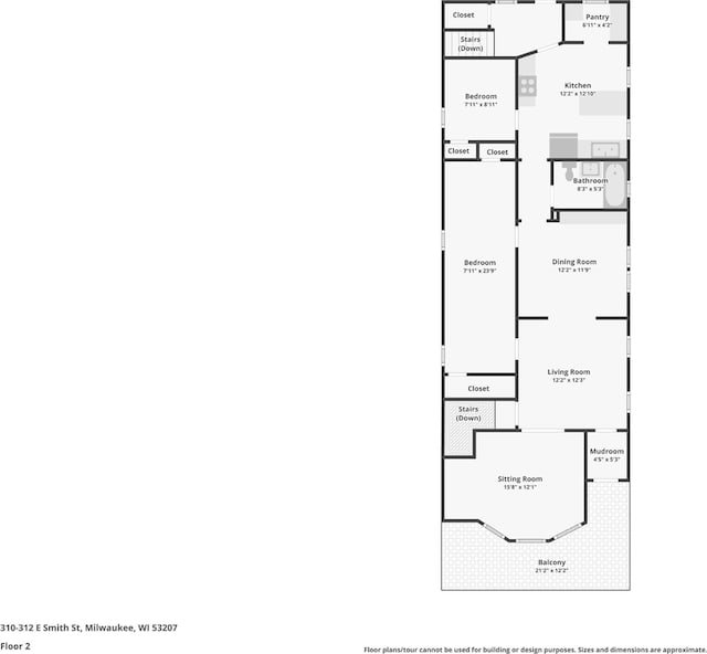 310 E Smith St Unit 312, Milwaukee, WI 53207 - property floor plan