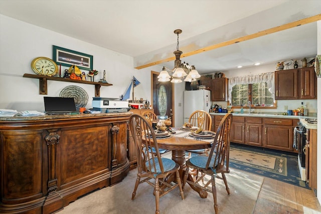 N53W34956 Rd B, Okauchee, WI 53069 - dining space with beamed ceiling