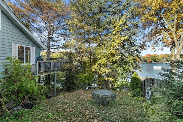 N53W34956 Rd B, Okauchee, WI 53069 - view of yard with a deck with water view