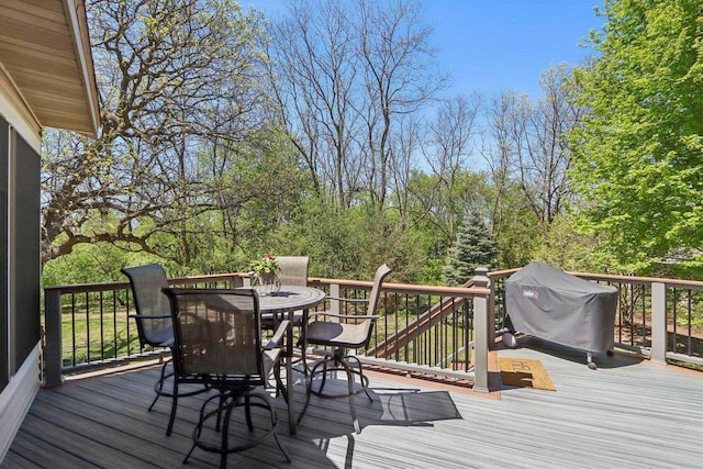10 Prairie Hill Ct, Madison, WI 53719 - wooden deck with outdoor dining area