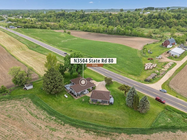N3504 State Rd 80, Elroy, WI 53929 - aerial view of property and surrounding area with rural landscape and a tree filled landscape