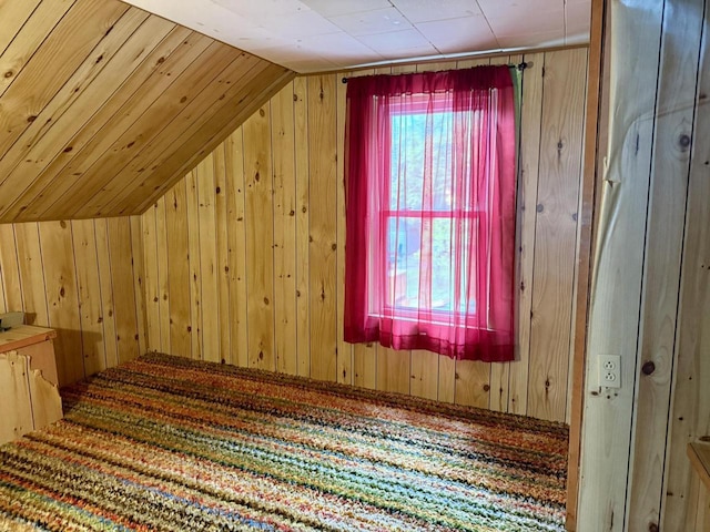 105 Cliff St, Camp Douglas, WI 54618 - additional living space featuring wood walls and vaulted ceiling