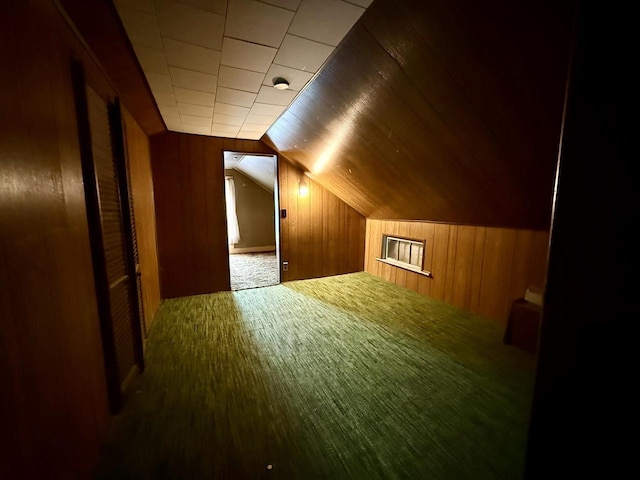 105 Cliff St, Camp Douglas, WI 54618 - bonus room with wooden walls, carpet floors, and vaulted ceiling