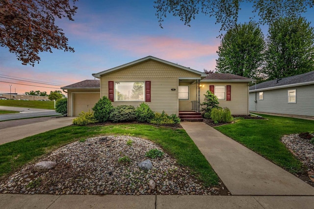 904 S Hamlin St, Shawano, WI 54166 - ranch-style home with a garage, a yard, and concrete driveway