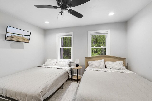 W2434 Timber Trl, Keshena, WI 54135 - bedroom featuring recessed lighting and a ceiling fan