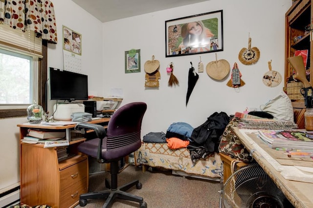 129 Luby Ave, Oconto, WI 54153 - carpeted home office featuring baseboard heating