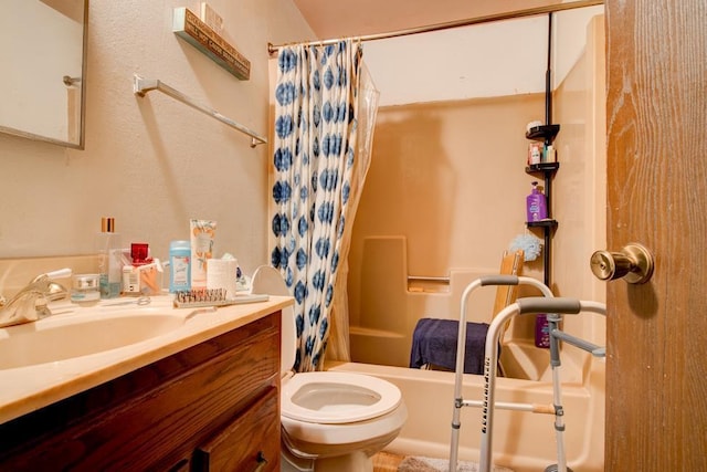 129 Luby Ave, Oconto, WI 54153 - bathroom with vanity, toilet, and shower / bath combo