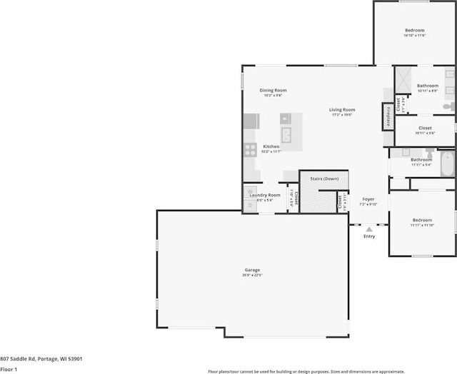 807 W Saddle Rdg Unit 807, Portage, WI 53901 - property floor plan