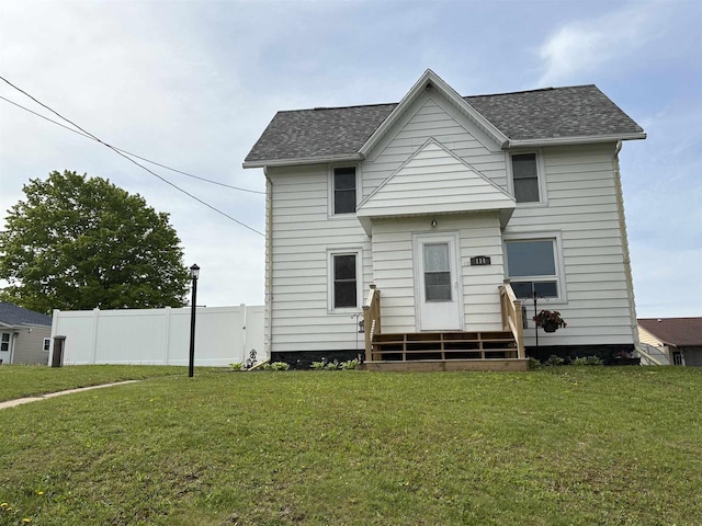 114 E Freeborn St, Cecil, WI 54111 - back of house featuring a shingled roof