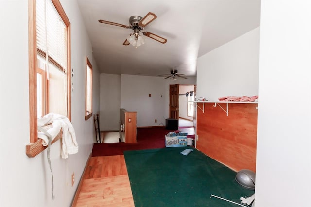 302 W Division St, Fond Du Lac, WI 54935 - hallway featuring an upstairs landing and wood finished floors